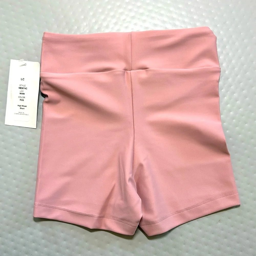 Mariia Crown dancewear high waist dance shorts bottoms pink Rose dancewear CL